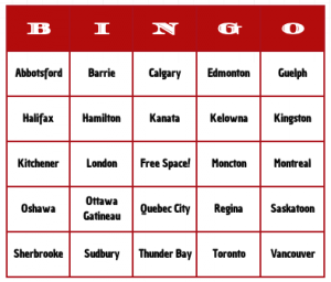 finished red bingo card