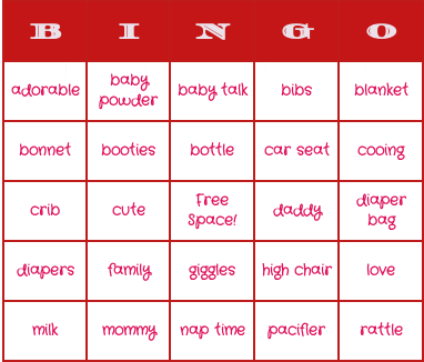 baby shower bingo cards