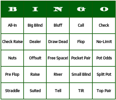 poker bingo cards